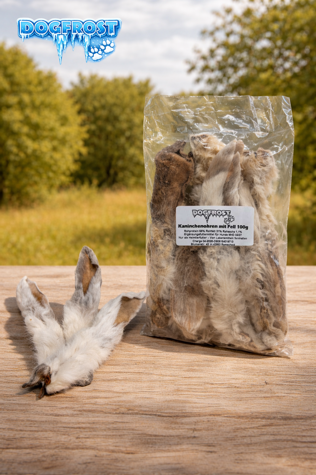 Kaninchenohren mit Fell 100g